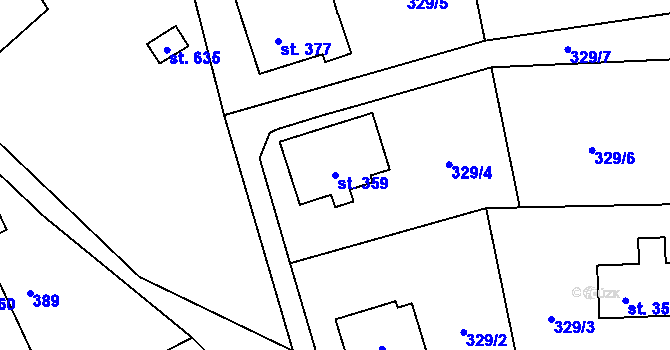 Parcela st. 359 v KÚ Dlouhá Třebová, Katastrální mapa