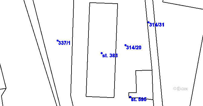 Parcela st. 383 v KÚ Dlouhá Třebová, Katastrální mapa