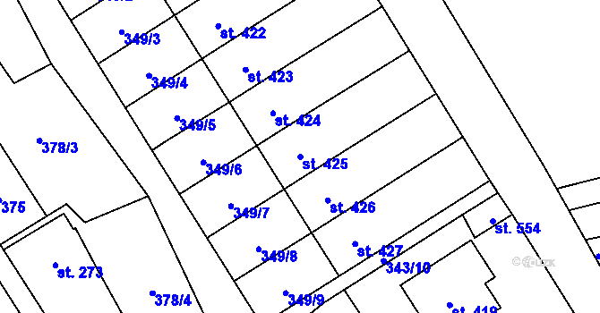 Parcela st. 425 v KÚ Dlouhá Třebová, Katastrální mapa