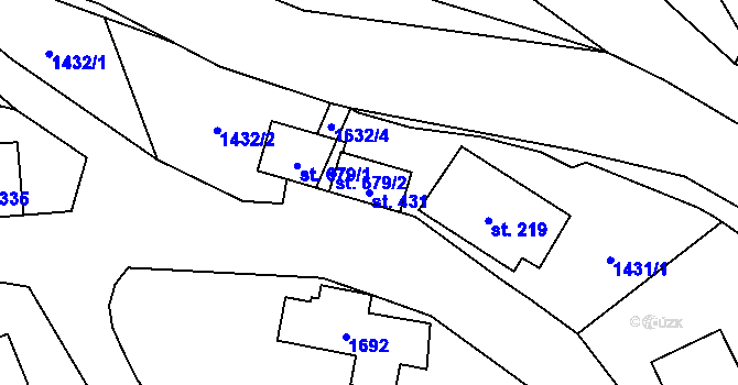 Parcela st. 431 v KÚ Dlouhá Třebová, Katastrální mapa