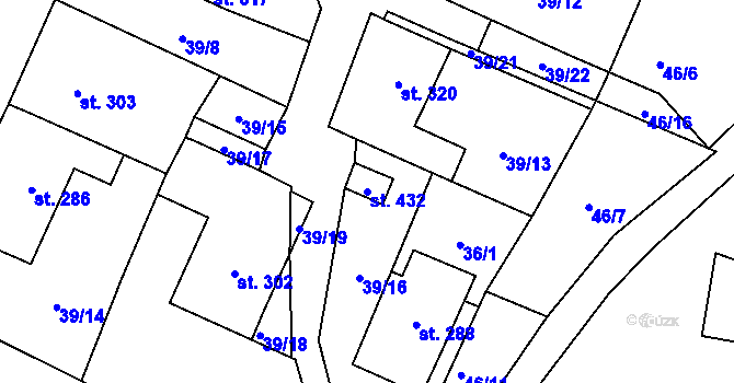 Parcela st. 432 v KÚ Dlouhá Třebová, Katastrální mapa