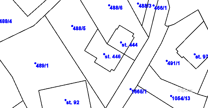 Parcela st. 446 v KÚ Dlouhá Třebová, Katastrální mapa