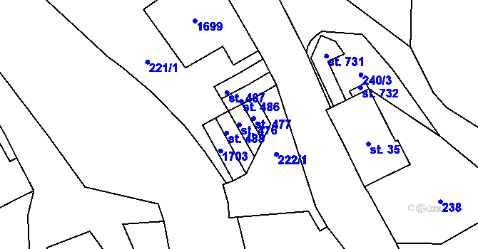 Parcela st. 476 v KÚ Dlouhá Třebová, Katastrální mapa