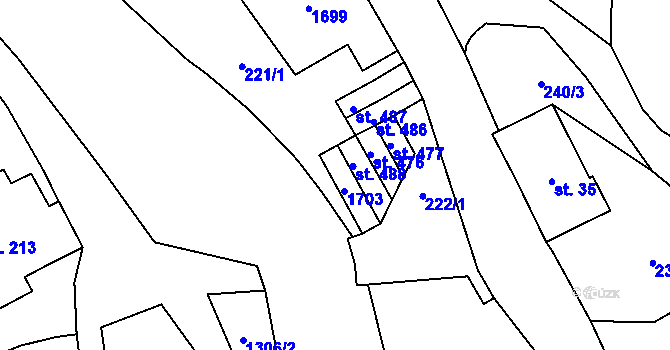 Parcela st. 490 v KÚ Dlouhá Třebová, Katastrální mapa