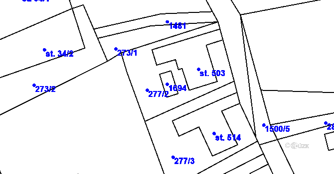 Parcela st. 515 v KÚ Dlouhá Třebová, Katastrální mapa