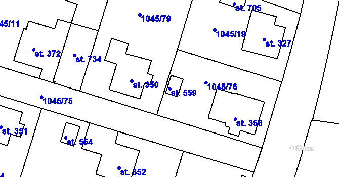 Parcela st. 559 v KÚ Dlouhá Třebová, Katastrální mapa
