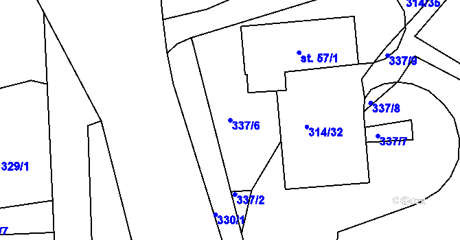 Parcela st. 337/6 v KÚ Dlouhá Třebová, Katastrální mapa