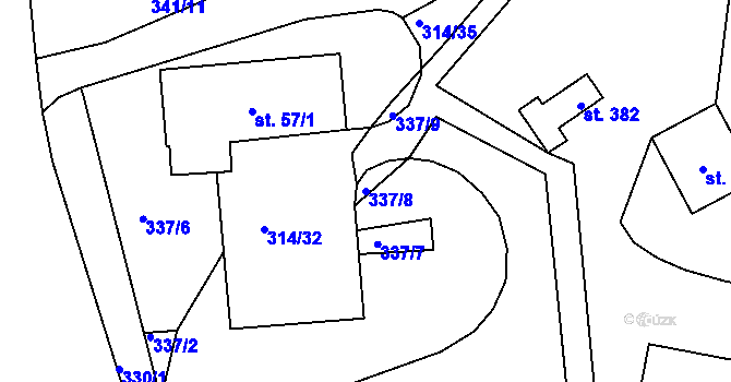 Parcela st. 337/8 v KÚ Dlouhá Třebová, Katastrální mapa