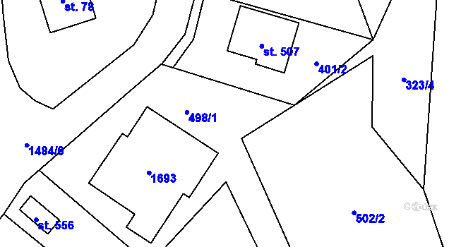Parcela st. 401/3 v KÚ Dlouhá Třebová, Katastrální mapa