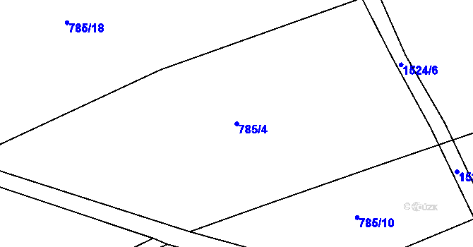 Parcela st. 785/4 v KÚ Dlouhá Třebová, Katastrální mapa