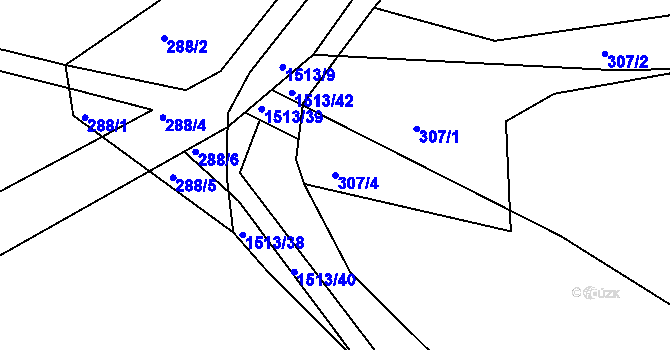 Parcela st. 307/4 v KÚ Dlouhá Třebová, Katastrální mapa