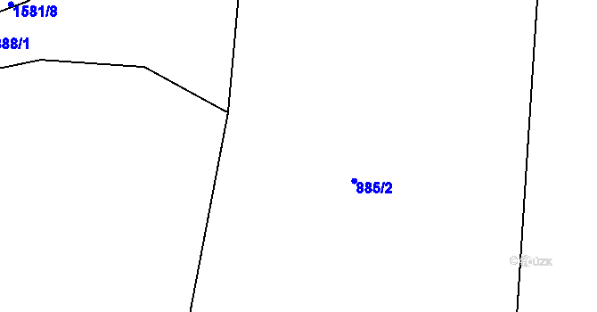 Parcela st. 885/5 v KÚ Dlouhá Třebová, Katastrální mapa