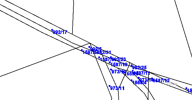 Parcela st. 992/21 v KÚ Dlouhá Třebová, Katastrální mapa