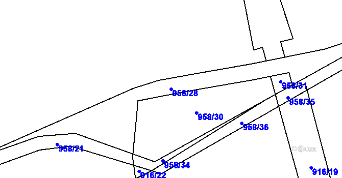 Parcela st. 958/28 v KÚ Dlouhá Třebová, Katastrální mapa