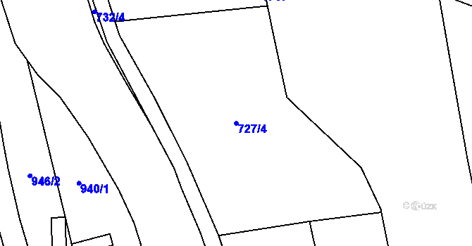 Parcela st. 727/4 v KÚ Dlouhá Třebová, Katastrální mapa