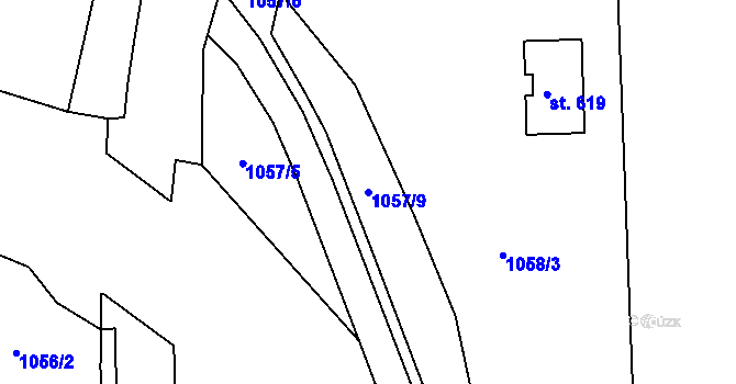 Parcela st. 1057/9 v KÚ Dlouhá Třebová, Katastrální mapa