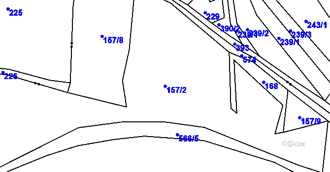 Parcela st. 157/2 v KÚ Bohdašice, Katastrální mapa