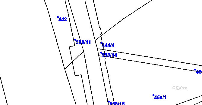 Parcela st. 558/14 v KÚ Bohdašice, Katastrální mapa