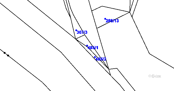 Parcela st. 485/1 v KÚ Bohdašice, Katastrální mapa