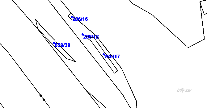 Parcela st. 286/17 v KÚ Bohdašice, Katastrální mapa