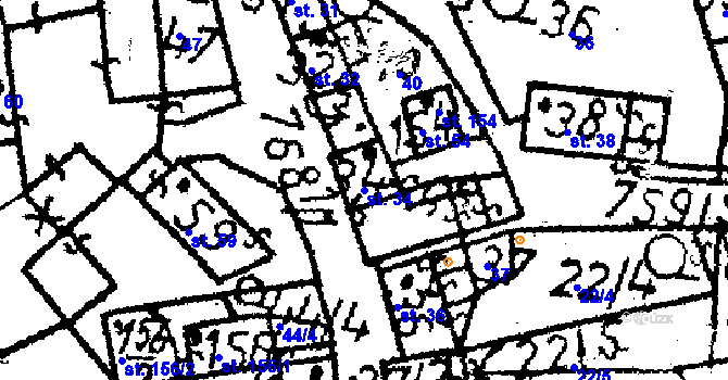 Parcela st. 34 v KÚ Dlouhá Ves u Sušice, Katastrální mapa