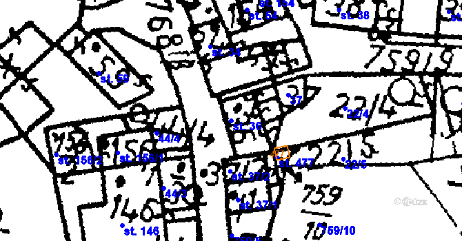 Parcela st. 36 v KÚ Dlouhá Ves u Sušice, Katastrální mapa