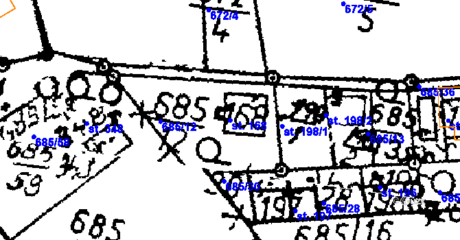 Parcela st. 168 v KÚ Dlouhá Ves u Sušice, Katastrální mapa