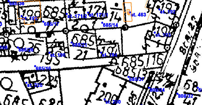 Parcela st. 194 v KÚ Dlouhá Ves u Sušice, Katastrální mapa