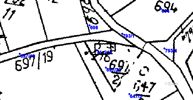 Parcela st. 216 v KÚ Dlouhá Ves u Sušice, Katastrální mapa