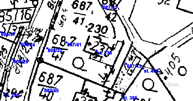Parcela st. 230 v KÚ Dlouhá Ves u Sušice, Katastrální mapa