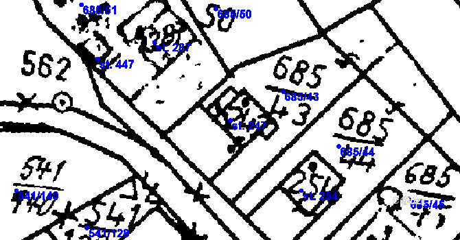 Parcela st. 247 v KÚ Dlouhá Ves u Sušice, Katastrální mapa