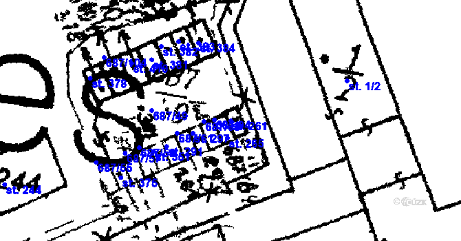Parcela st. 261 v KÚ Dlouhá Ves u Sušice, Katastrální mapa