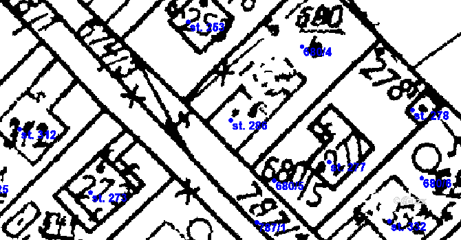 Parcela st. 286 v KÚ Dlouhá Ves u Sušice, Katastrální mapa