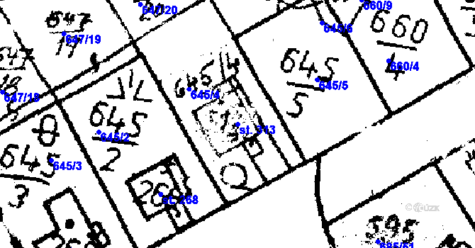 Parcela st. 313 v KÚ Dlouhá Ves u Sušice, Katastrální mapa