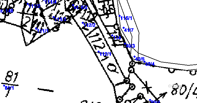 Parcela st. 112/1 v KÚ Dlouhá Ves u Sušice, Katastrální mapa