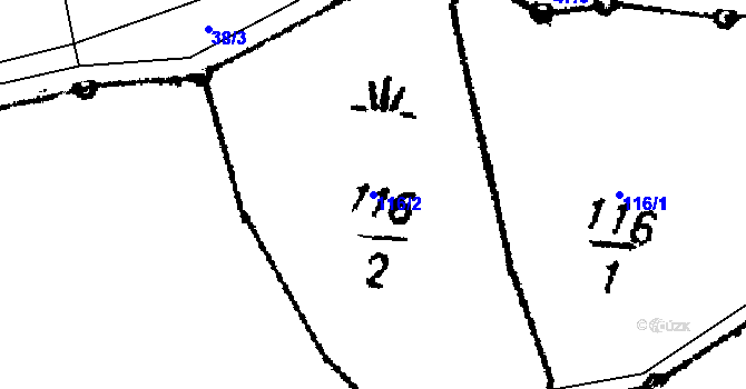 Parcela st. 116/2 v KÚ Dlouhá Ves u Sušice, Katastrální mapa