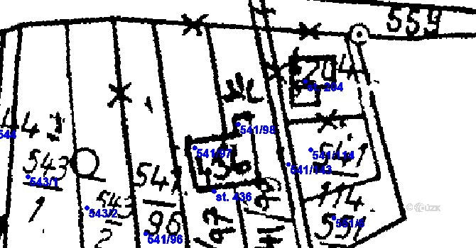 Parcela st. 541/98 v KÚ Dlouhá Ves u Sušice, Katastrální mapa