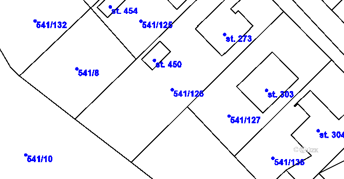 Parcela st. 541/126 v KÚ Dlouhá Ves u Sušice, Katastrální mapa