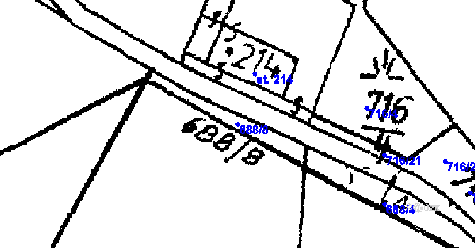 Parcela st. 688/8 v KÚ Dlouhá Ves u Sušice, Katastrální mapa