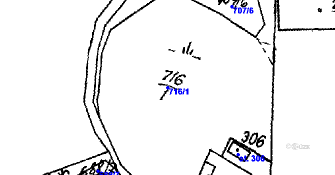 Parcela st. 716/1 v KÚ Dlouhá Ves u Sušice, Katastrální mapa