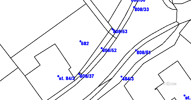 Parcela st. 808/35 v KÚ Dlouhá Ves u Sušice, Katastrální mapa