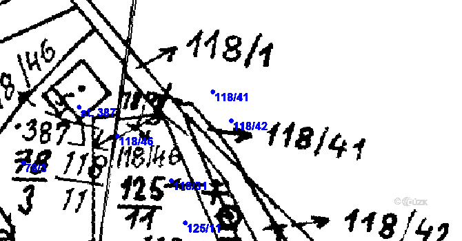 Parcela st. 118/42 v KÚ Dlouhá Ves u Sušice, Katastrální mapa