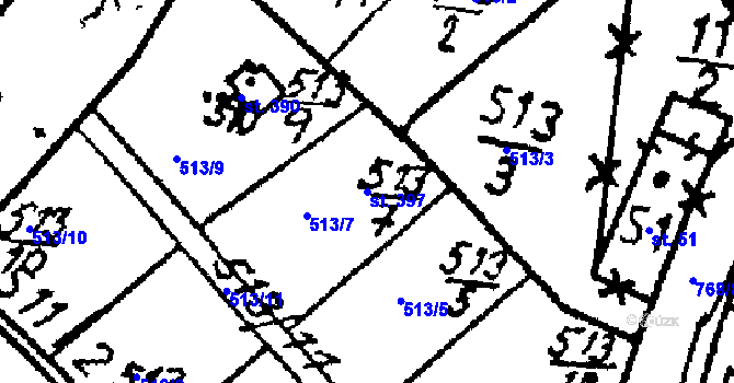 Parcela st. 397 v KÚ Dlouhá Ves u Sušice, Katastrální mapa