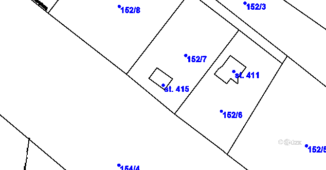 Parcela st. 415 v KÚ Dlouhá Ves u Sušice, Katastrální mapa