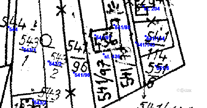 Parcela st. 436 v KÚ Dlouhá Ves u Sušice, Katastrální mapa