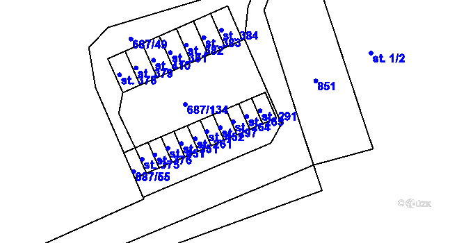 Parcela st. 264 v KÚ Dlouhá Ves u Sušice, Katastrální mapa