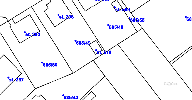 Parcela st. 510 v KÚ Dlouhá Ves u Sušice, Katastrální mapa