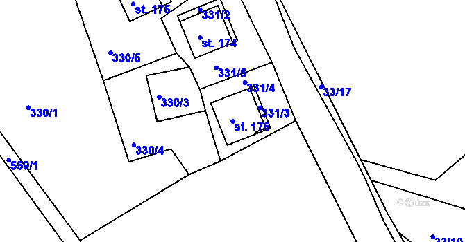 Parcela st. 176 v KÚ Nové Městečko, Katastrální mapa