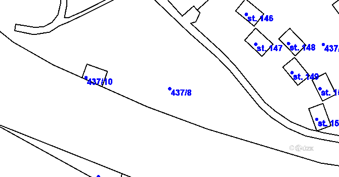 Parcela st. 437/8 v KÚ Nové Městečko, Katastrální mapa