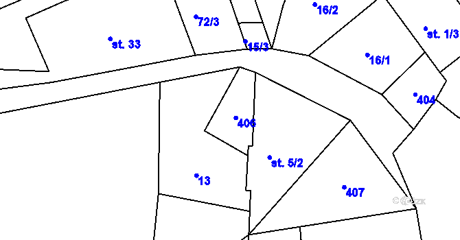 Parcela st. 5/1 v KÚ Platoř, Katastrální mapa